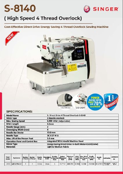 SINGER S8140 OVERLOCK MACHINE