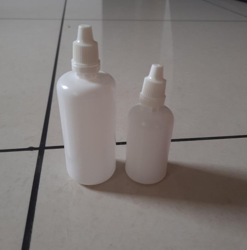 White Round Plastic Dropper Bottles