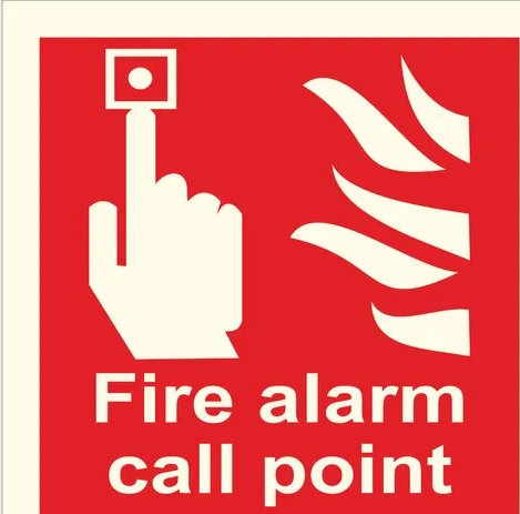 Fire Alarm Call Point Safety Signage, Shape : Square, Color : Red 