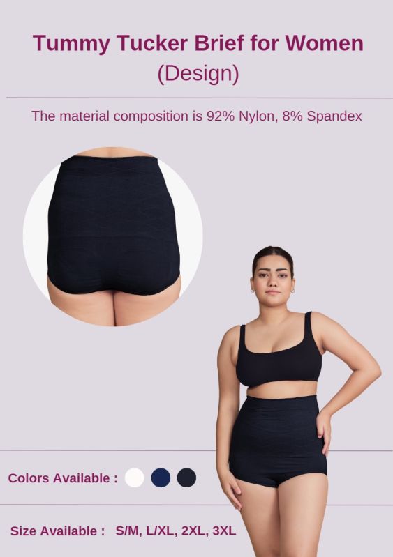 Nylon Spandex Tummy Tucker Panty for Women High Waist Shapewear at