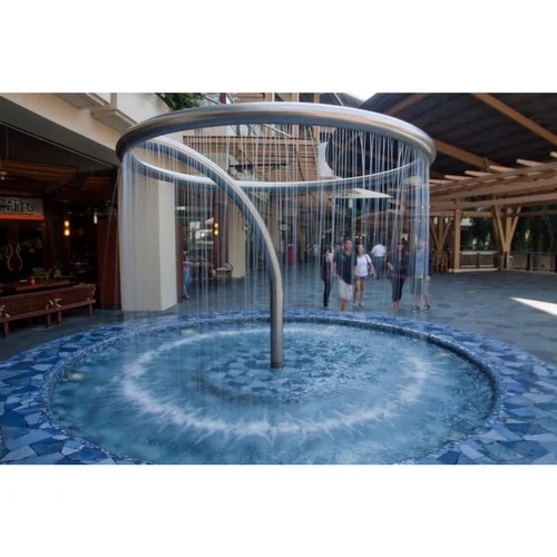 Silver Stainless Steel Round Water Curtain Fountain