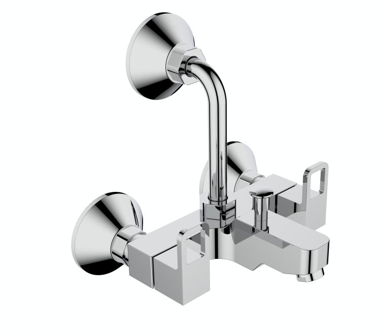 Silver Dulcet Chrome Brass Delta Wall Mixer, for Bathroom Fittings at