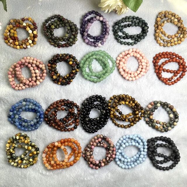 Polished Gemstone Bracelets, for Jewellery, Size : 8 Mm