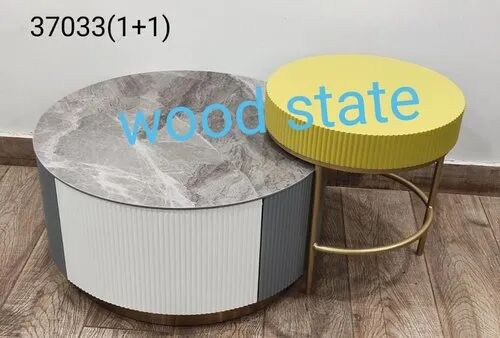 Round Marble Center Table, Color : Grey