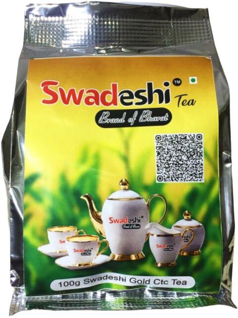 100gms Swadeshi Gold CTC Tea Pouch 100g Tea Pouch 100g Gold Tea Pouch