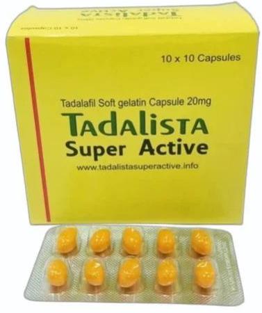 Tadalista Super Active 20mg Capsules, Grade : Pharma