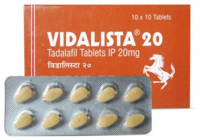 Vidalista 20mg Tablets, for Home, Hospital, Clinic, Grade : Pharma