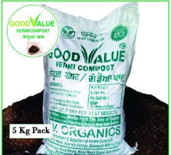 Good Value Vermicompost 5 Kg Pack, For Agriculture, Packaging Type : Plastic Bag