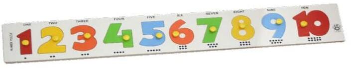 Food-grade Plastic Number Strip Puzzle, for Play School, Size : 500x100x12 Mm