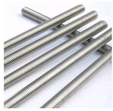 SS Polished Threaded Bar, Color : Silver