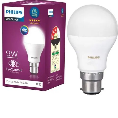 Round Polycarbonate Philips LED Bulb, Lighting Color : Crystal White