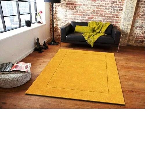 RAECTENGULAR Woolen Plain Carpet, Color : GOLD