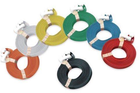 Polypropylene Precut Strap With Buckle, Color : White, Green, Yellow, Black, Blue