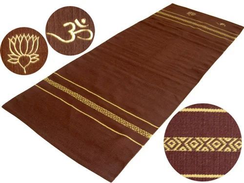 Plain Cotton Yoga Rugs, Feature : High Comfort Level, Excellent Finishing