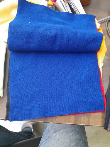 Blue Spun Matty Fabric, for Garments, Pattern : Plain