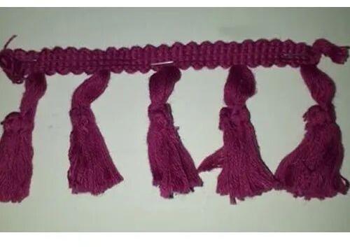 Cotton Fancy Tassel Lace, for Garment, Color : Pink