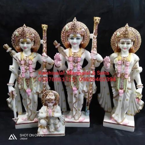 2.5 Feet White Marble RAM Darbar Statue