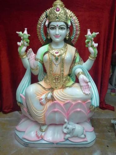 Printed Marble Laxmi Statue