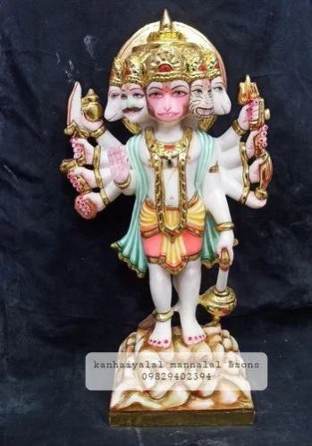 Kanhiyalal Marble Panchmukhi Hanuman Statue, Size : 3-12 Feet