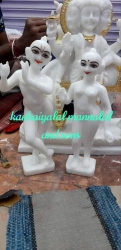 White Marble Iskcon Radha Krishna Statue, Packaging Type : Wooden Box