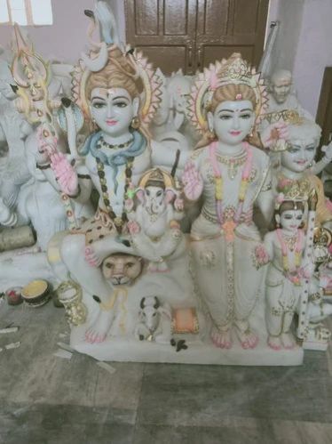 White Marble Shiv Parvati Statue