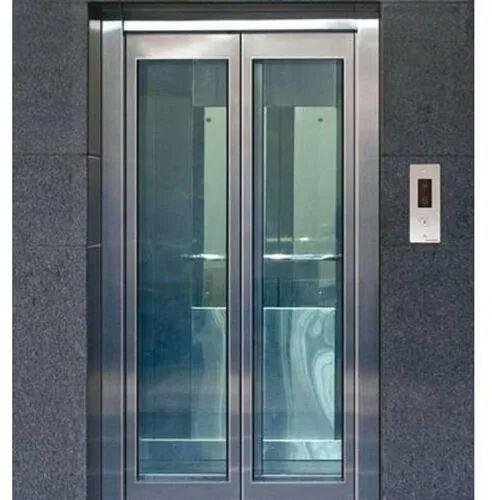 Silver Elevator Glass Door