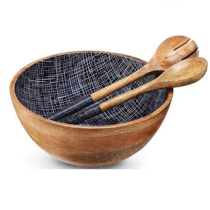 Designer Wooden Bowl with Spoon