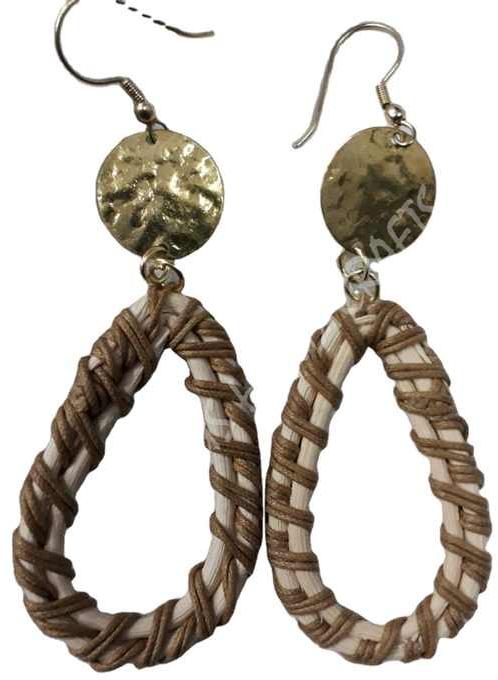 Lightweight Geometric Rattan Dangle Earrings, Style : Casual/Sporty