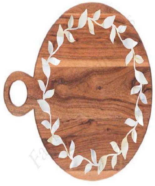 Arcylic Resin Round Wooden Chopping Board