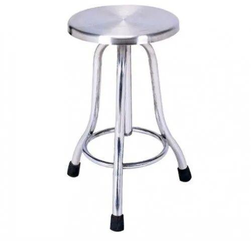 Polished Stainless Steel Hospital Revolving Stool, Style : Non Folding