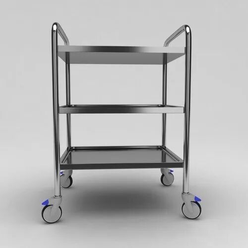 Stainless Steel Medicine Trolley, for Hospital, Shape : Rectangle