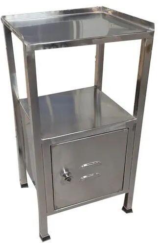 Polished Mild Steel Bedside Locker, for Hospital Use, Size : 1 x 2.5 Ft.