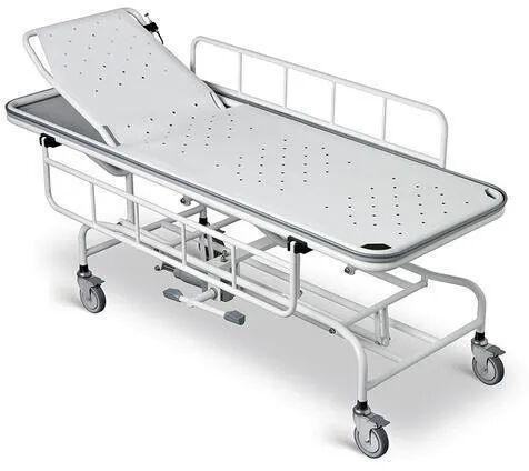 Rectangular Stainless Steel Patient Transfer Trolley, for Hospital