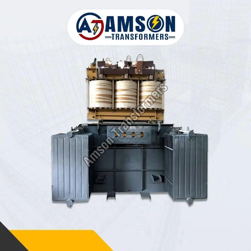 Amson Grey Three Phase Copper Aluminium Oil Immersed Distribution Transformers, for Industrial