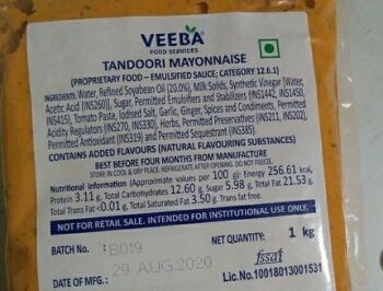 Tandoori Mayonnaise, Packaging Type : Carton