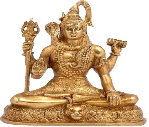 Brass Shiv Statue, Color : Golden