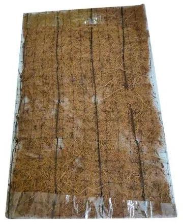 Coir Fiber Yarn Erosion Control Blanket, Color : Brown