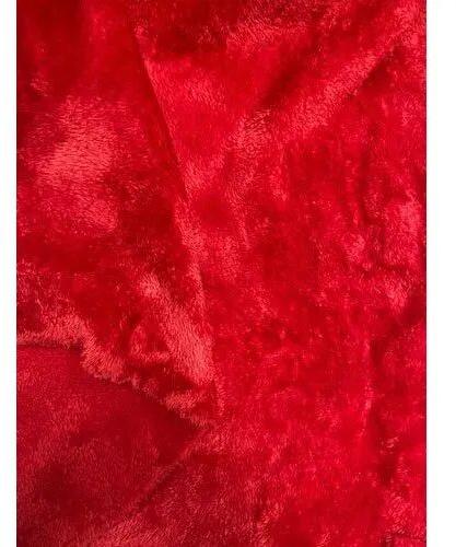 Plain Red Coral Fleece Fabric, Width : 70-90 Inch