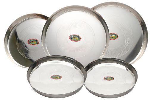 Stainless Steel Thali, for Serving Food, Shape : Round