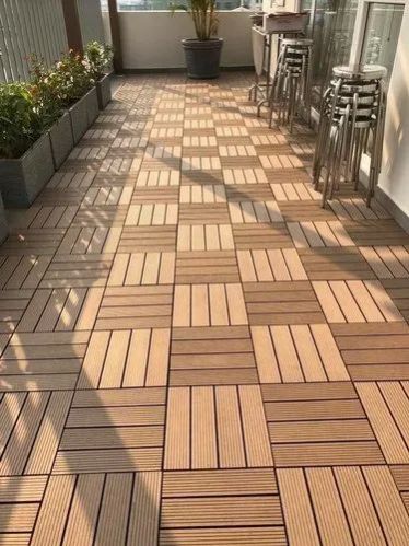 Brown WPC Decking Tiles, for Interior Flooring, Shape : Rectangular