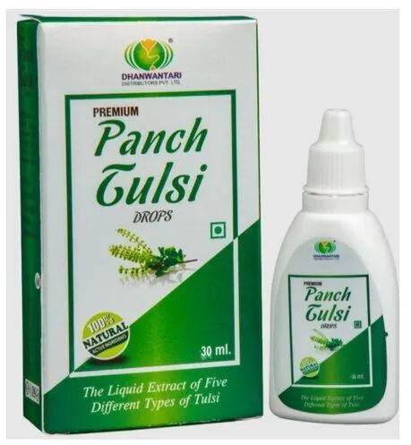 Dhanwantaris Panch Tulsi Drops, Packaging Type : Bottle
