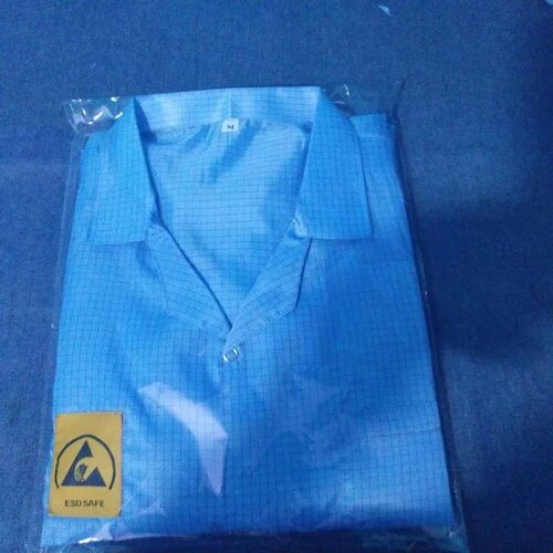 Blue Polyester ESD Safety Apron, Size : Medium