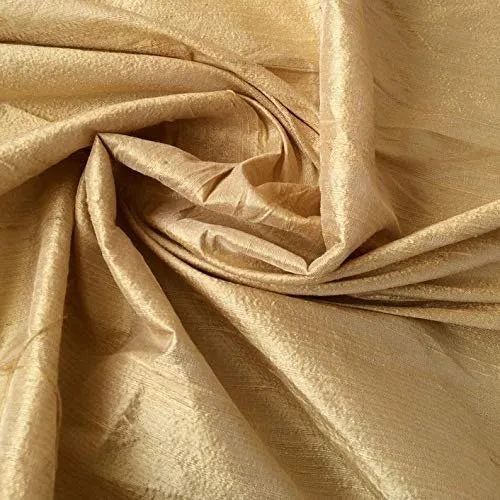 Golden Plain Pure Mulberry Silk Fabric, Packaging Type : Roll at