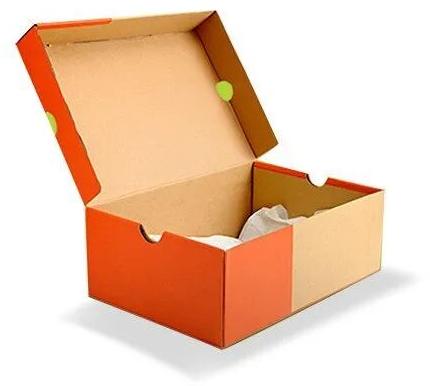 Rectangle Kraft Paper Corrugated Shoe Box, for Packaging, Feature : Fine Finishing