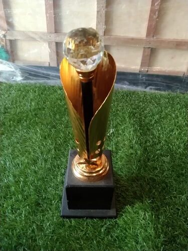 Plain Brass PVC Sport Award Trophy, Color : Golden Black