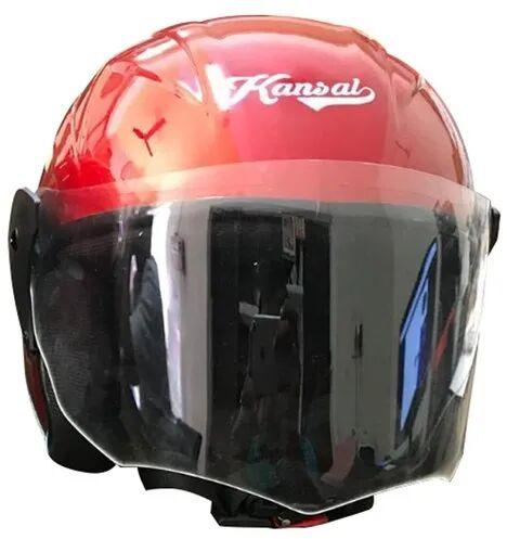 Plastic Open Face Bike Helmet, Color : Red