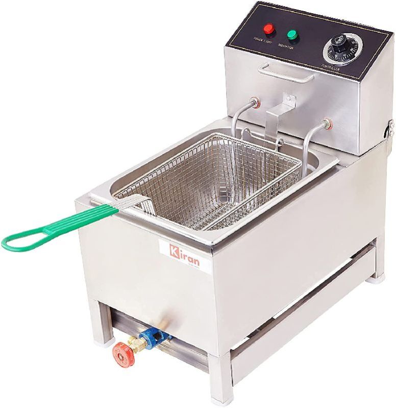 Round Stainless Steel Semi Automatic Gas Deep Fryer