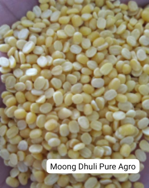 Yellow Granules Natural Moong Dhuli Dal, for Cooking, Variety : Split Green Gram