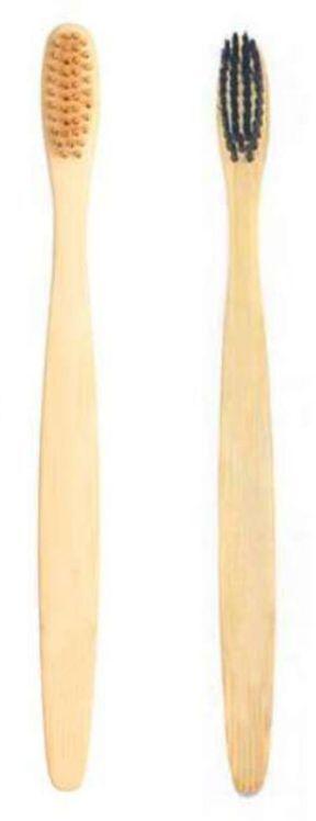 Brown C Curve Bamboo Toothbrush, for Cleaning Teeths, Size : 17.5 Cm