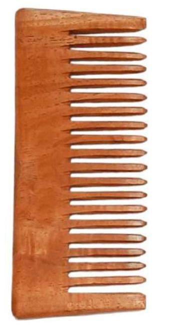 Brown Neem Wood Single Detangle Comb, for Home, Salon